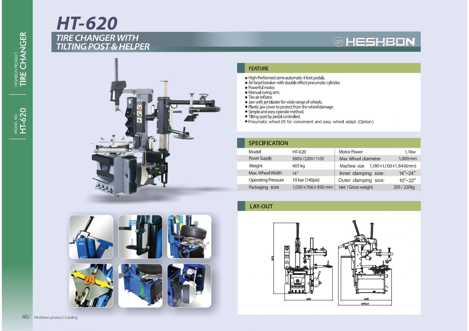 Máy ra vào lốp HESHBON HT-620