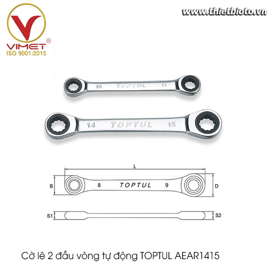 Cờ lê 2 đầu vòng tự động TOPTUL AEAR1415