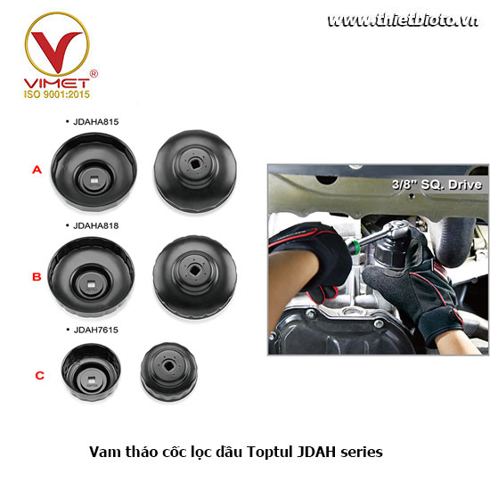Vam tháo cốc lọc dầu  68mm  14 cạnh  TOPTUL JDAH6814