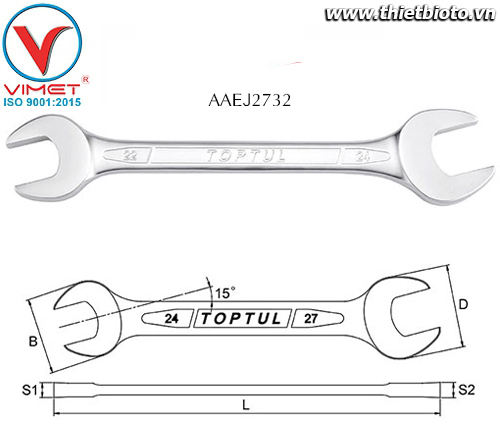 Cờ lê 2 đầu miệng Toptul AAEJ2732