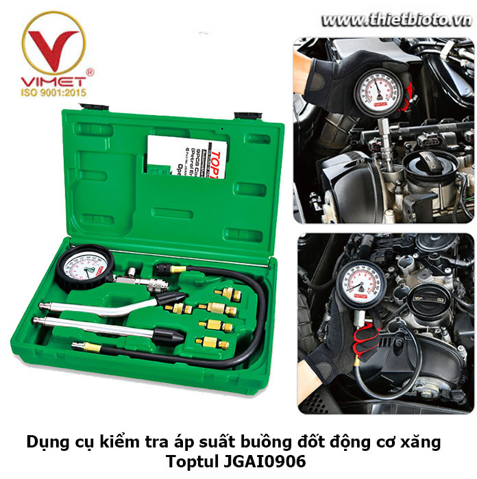 Bộ dụng cụ kiểm tra áp suất buồng đốt động cơ xăng Toptul JGAI0906