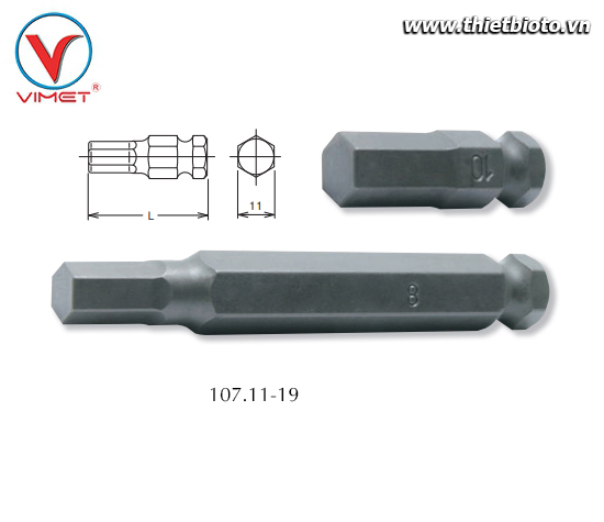 Đầu khẩu lục giác 19mm Koken 107.11-19