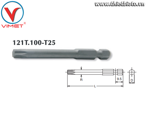 Đầu tuýp lục giác T25 Koken 121T.100-T25
