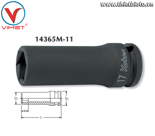 Đầu tuýp lục giác 11mm Koken 14365M-11