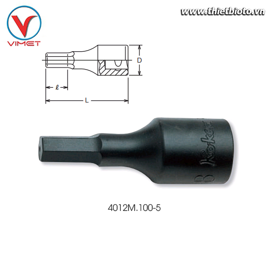 Đầu tuýp mũi lục giác 5mm Koken 4012M.100-5