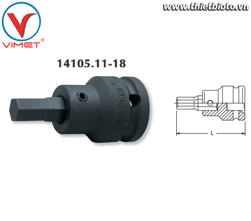 Đầu tuýp lục giác 18mm Koken 14105.11-18